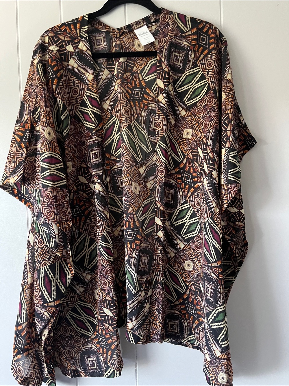 a new day Geometric Print Midi Skirt in Brown, Black, Green, Burgundy